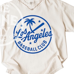 Los Angeles Baseball SVG | Vintage LA Baseball Clipart | Dodgers Inspired Graphic | LA Sports Team Cricut File | West Coast Baseball Design
