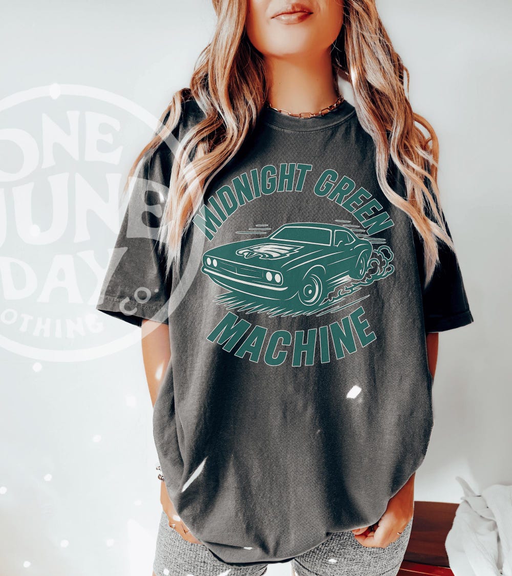 Midnight Green Machine Shirt | Philly Game Day Tee | Retro Car Eagles Fan Shirt | Philadelphia Football Shirt | Comfort Colors Tee Tshirtbazaar Fans