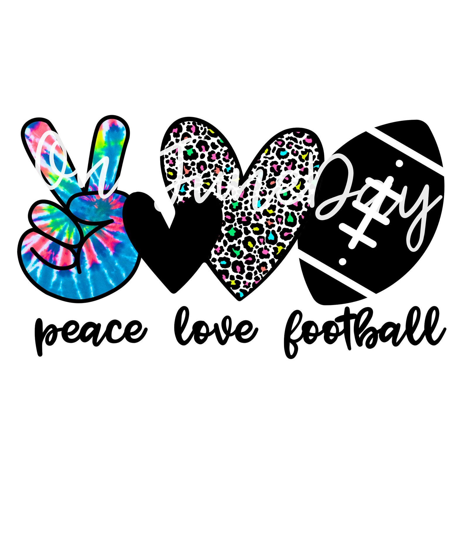 Peace Love Football PNG PNG file for Sublimate Tie Dye | Etsy