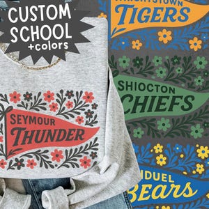 Custom School Spirit PNG | Personalized Mascot & Team Colors | DIY Spirit Wear Digital Download for Shirts Sweatshirts