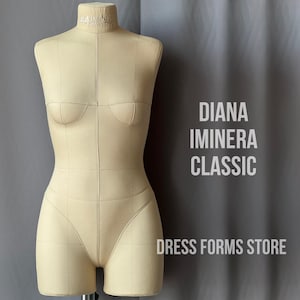 Dress form Iminera Diana, Construction lines, Fully pinnable, Professional sewing mannequin, Female torso
