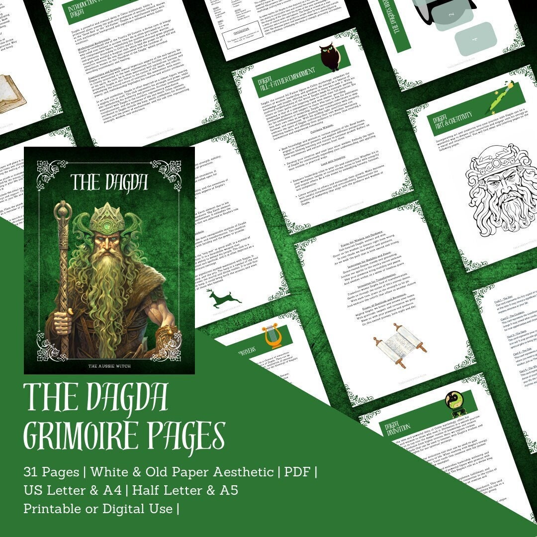 The Dagda Printable Grimoire Pages