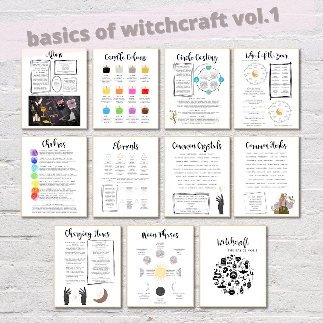Basics of Witchcraft Vol.1. Printable Grimoire. Book of Shadows ...