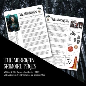 Goddess Morrigan Printable Book of Shadows/Grimoire Pages
