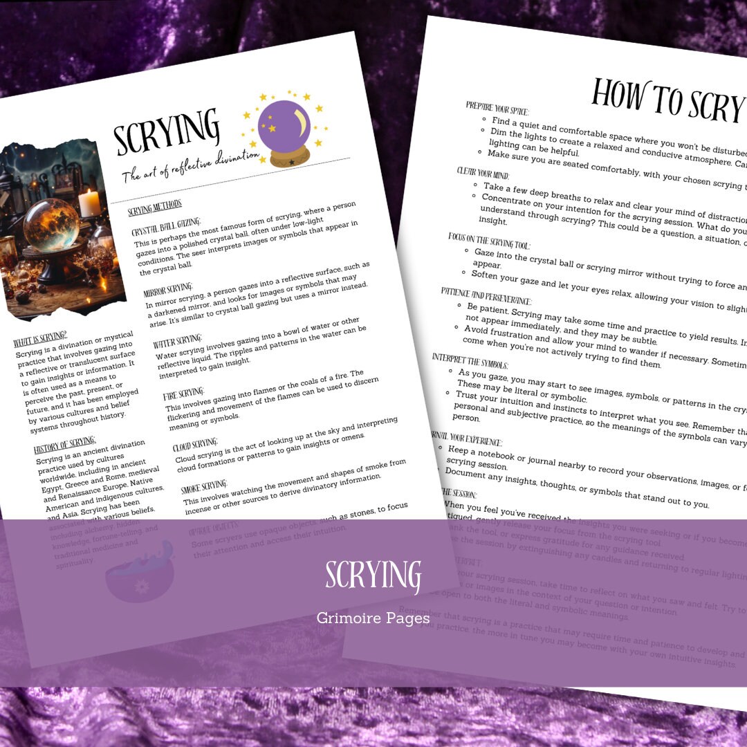 Scrying Printable Grimoire Pages - Etsy