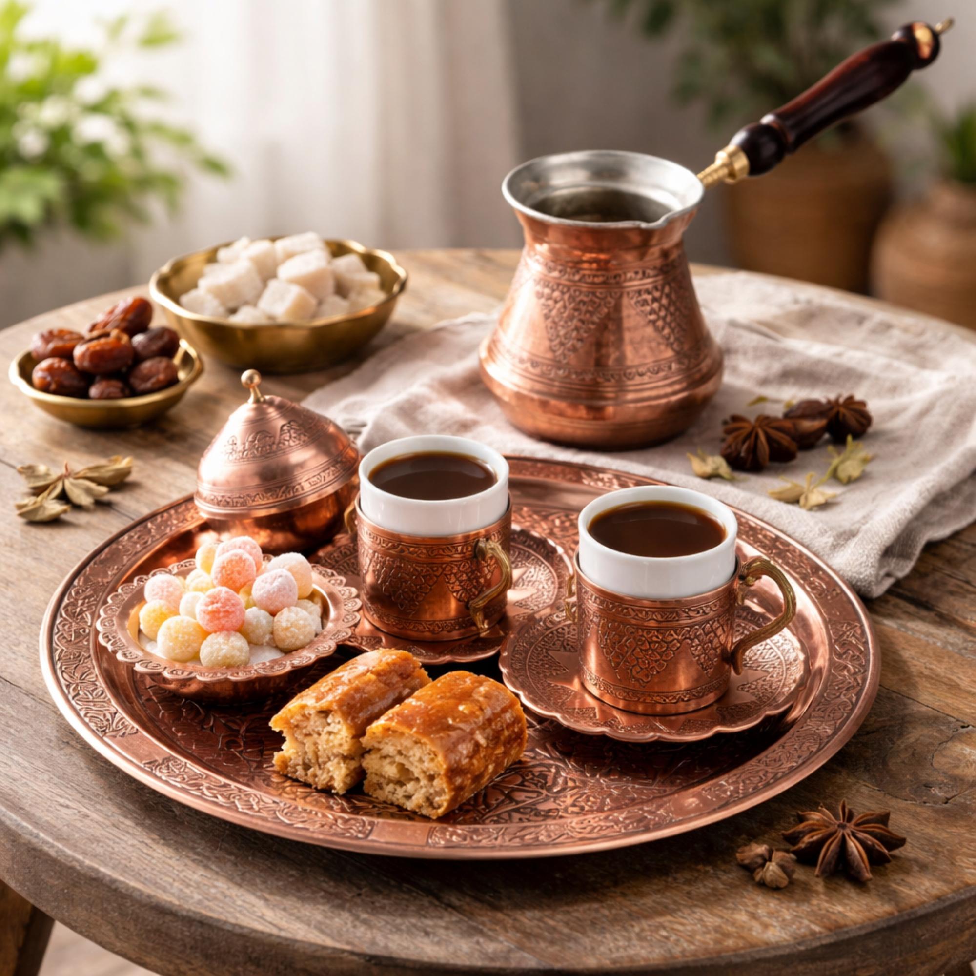 Handmade Hammered Copper Turkish Coffee Set, Ottoman Style - Etsy