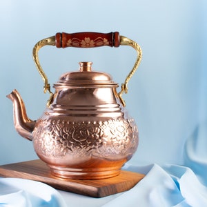 Hammered Antique Copper , Teapot Kettle , Stovetop Tea Pot, Turkish Copper Teapot , Handamde Copper Kettle , Vintage Style Copper Tea Kettle