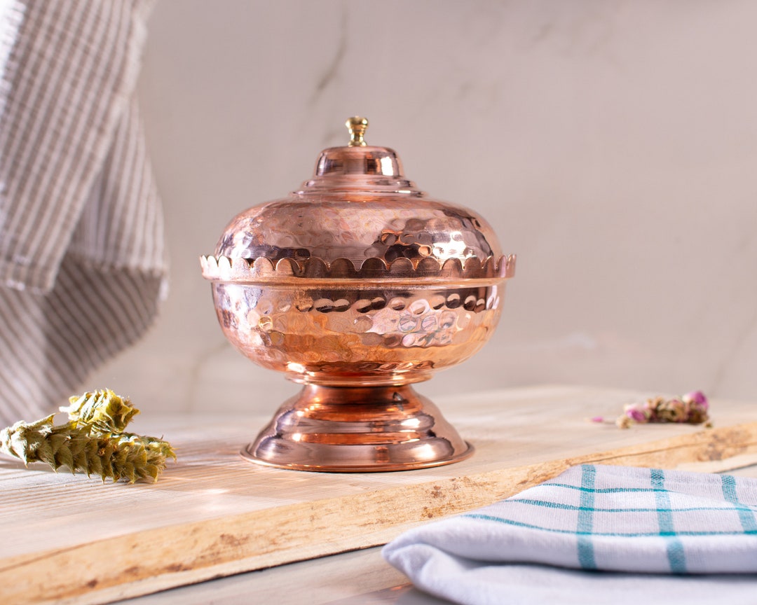 Copper Sugar Bowl , Vintage Sugar Bowl , Copper Delight Bowl , Copper