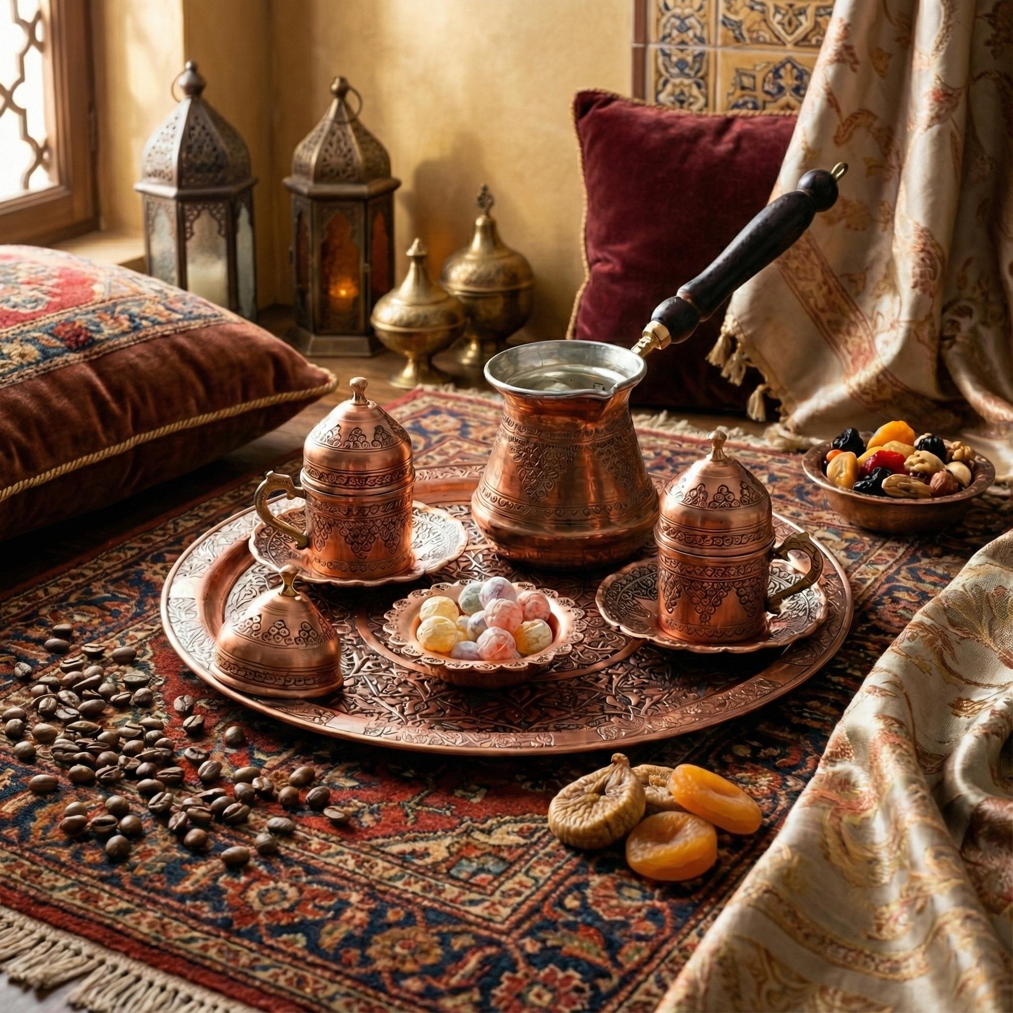 Handmade Hammered Copper Turkish Coffee Set, Ottoman Style - Etsy