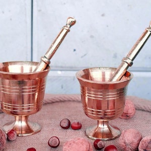 Handmade Brass Mortar , Copper Spice Grinder , Havan , Vintage Brass Mortar , Copper Mortar and Pestle , Copper Utensils