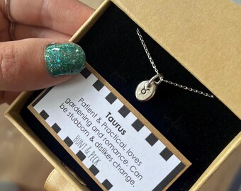 Zodiac Recycled Silver Nugget Necklace