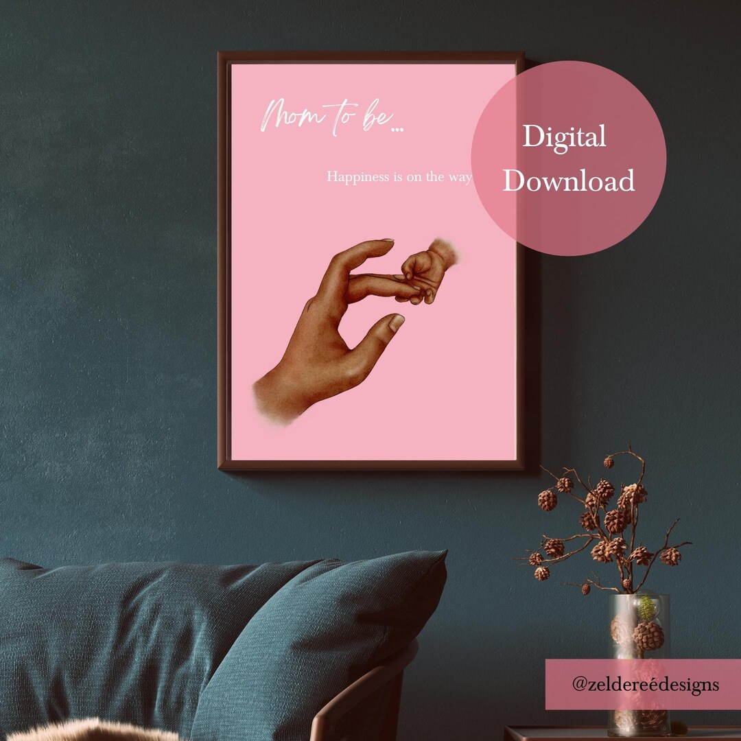 Mother and Baby Print, Mom to Be Gift, Printable Wall Art, Nursery