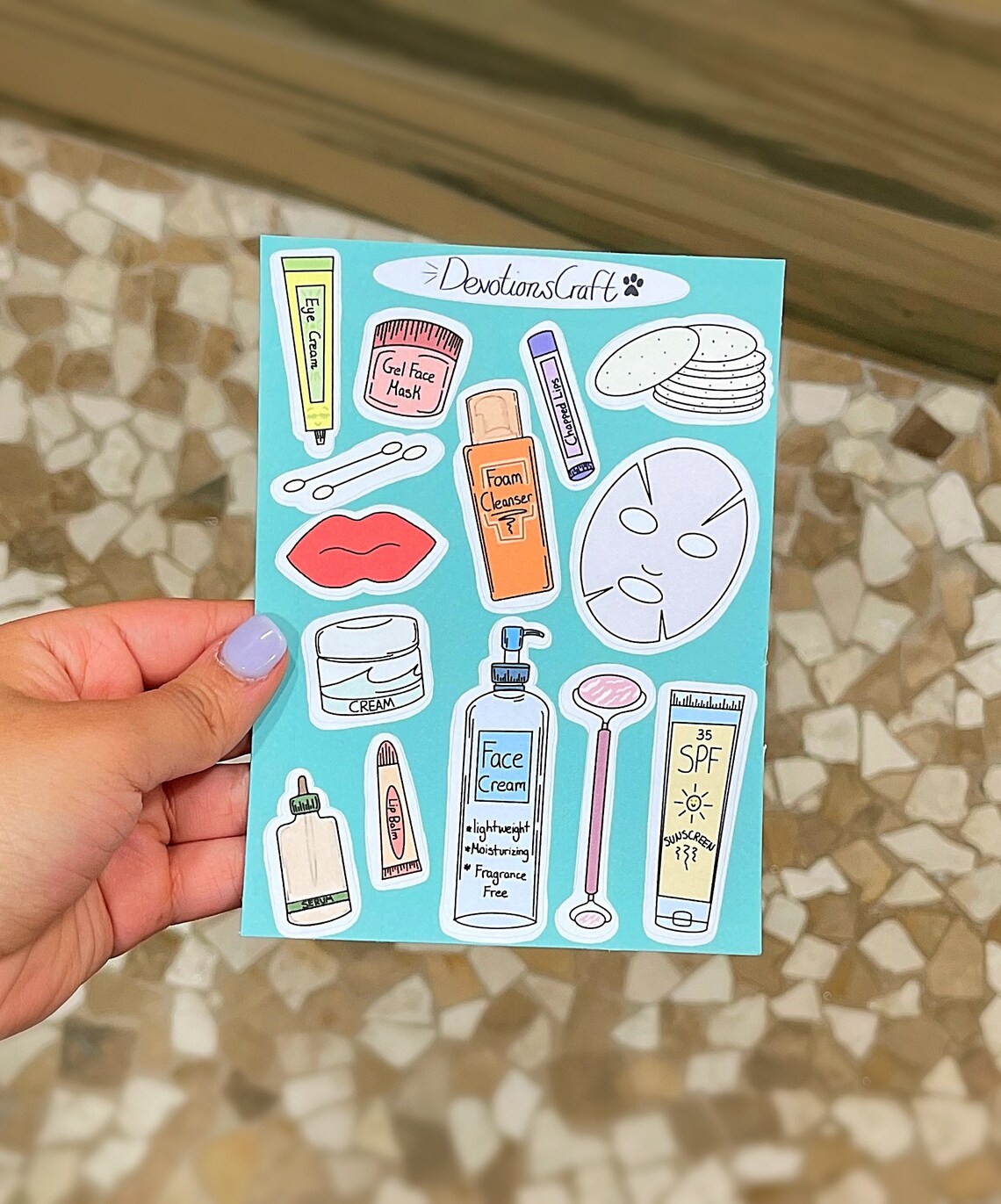 Skincare sticker sheet Etsy