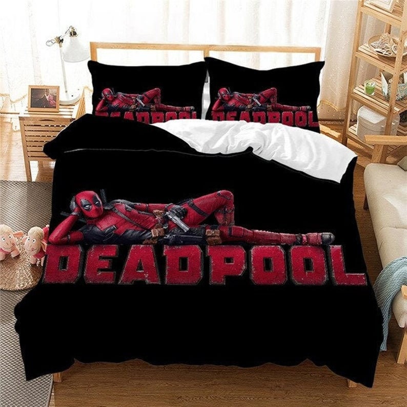 Marvel Deadpool Bedding Sets Marvel Comics Duvet Cover Set Etsy