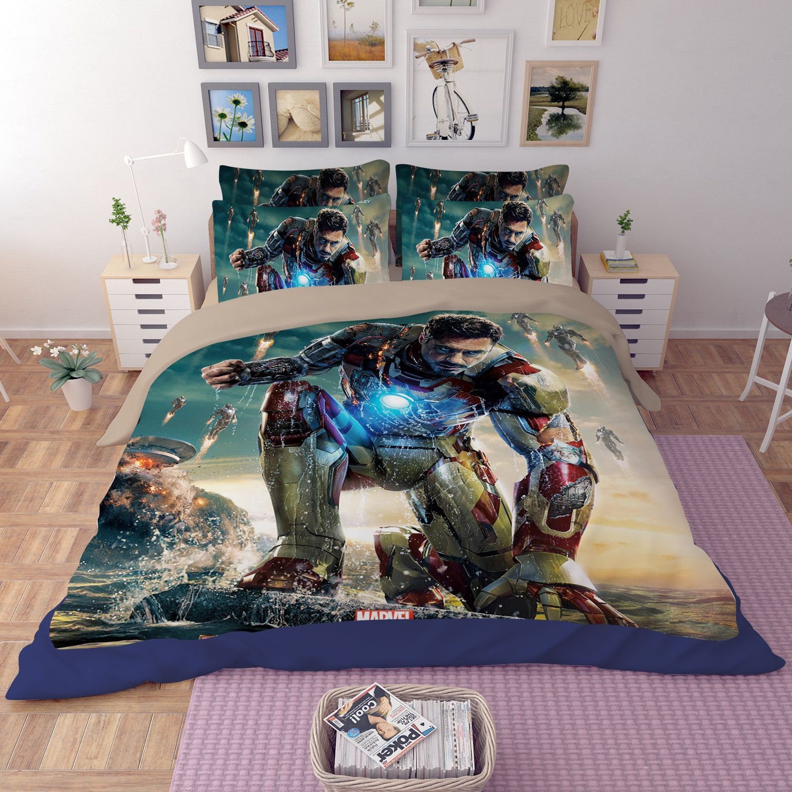 Iron Man Bedding Sets Marvel Comics Duvet Cover Set Bedding Etsy