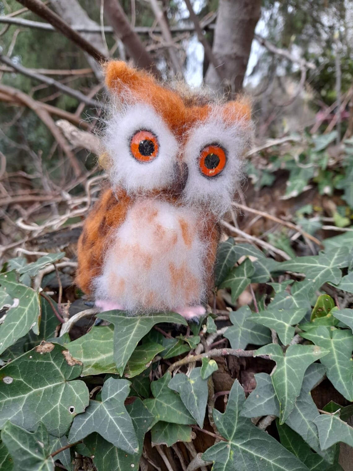 Needle Owl Felted Woolly Owl Wool Ornament Wool Owl Etsy