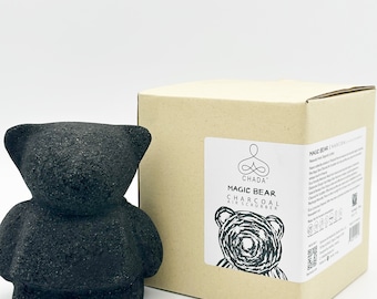 Chada Magic Bear: Activated Charcoal Decorative Deodorizer, No Chemicals, Natural Room Odor Eliminator,Neutralizer, Absorbs Smoke Smell,280g