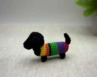 Crochet Dachshund Keychain: Handmade Dog Lover Gift, Car Charm