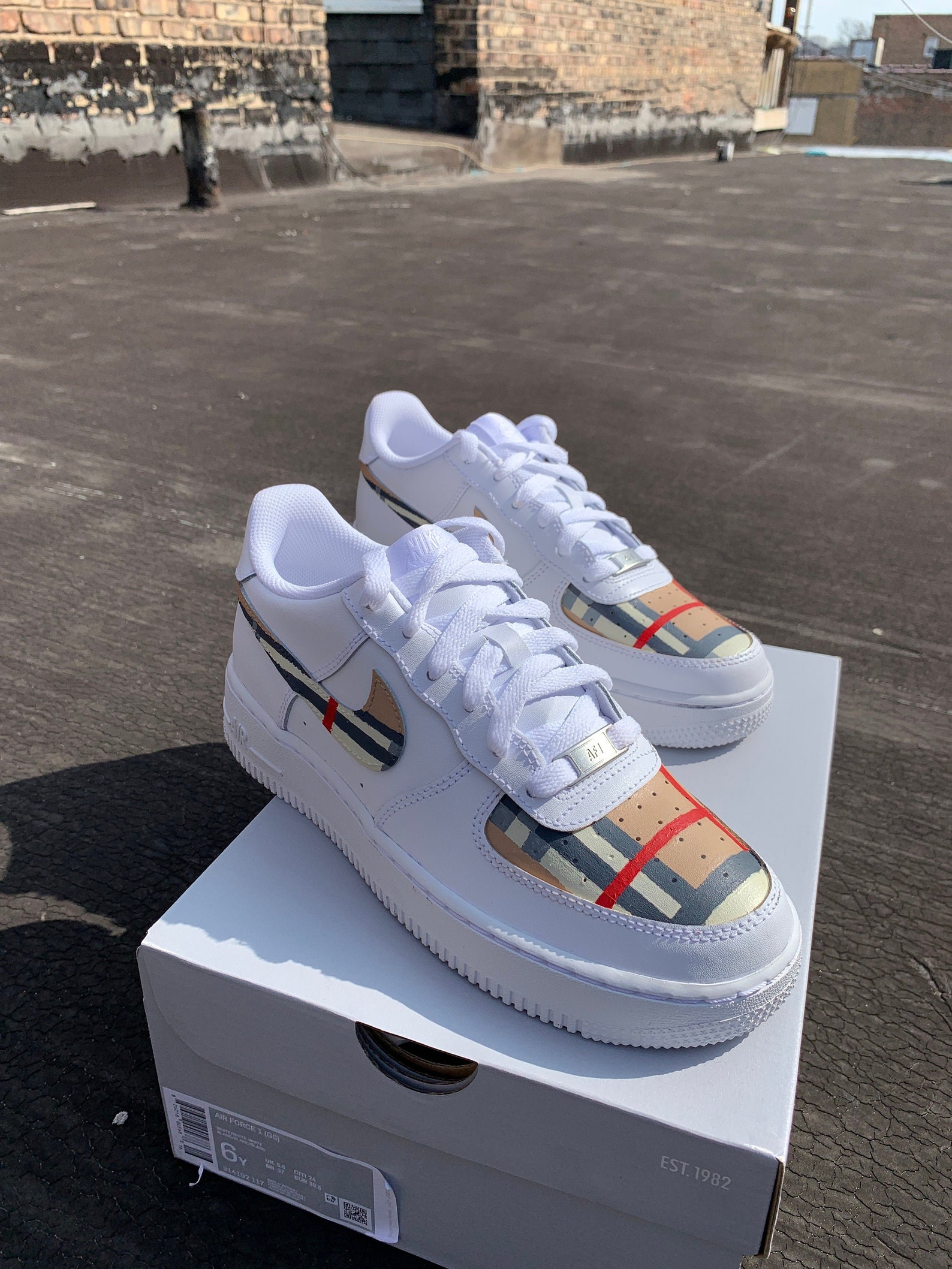 custom air forces burberry