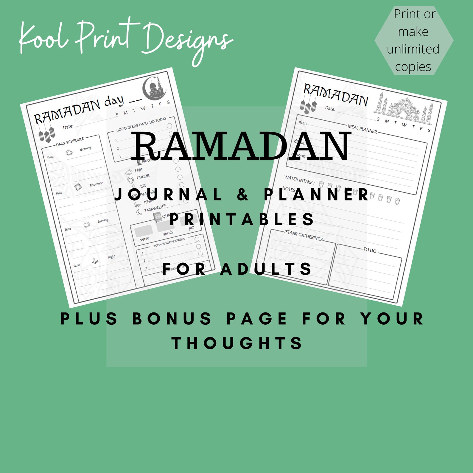 Ramadan Journal & Planner Guide Printable for Adults. Etsy