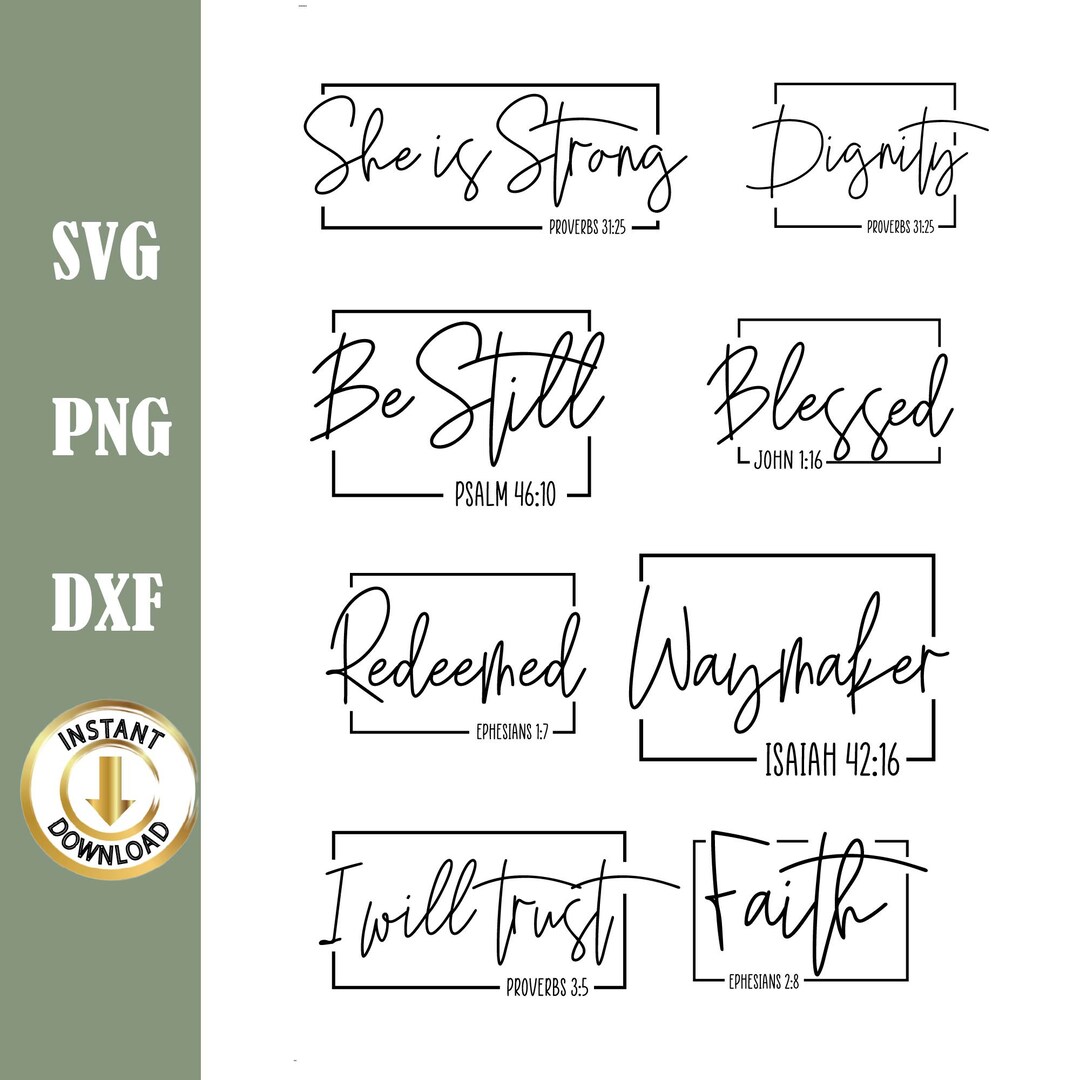 Christian Svg Png Bundle Bible Verse SVG Scripture Svg - Etsy Australia