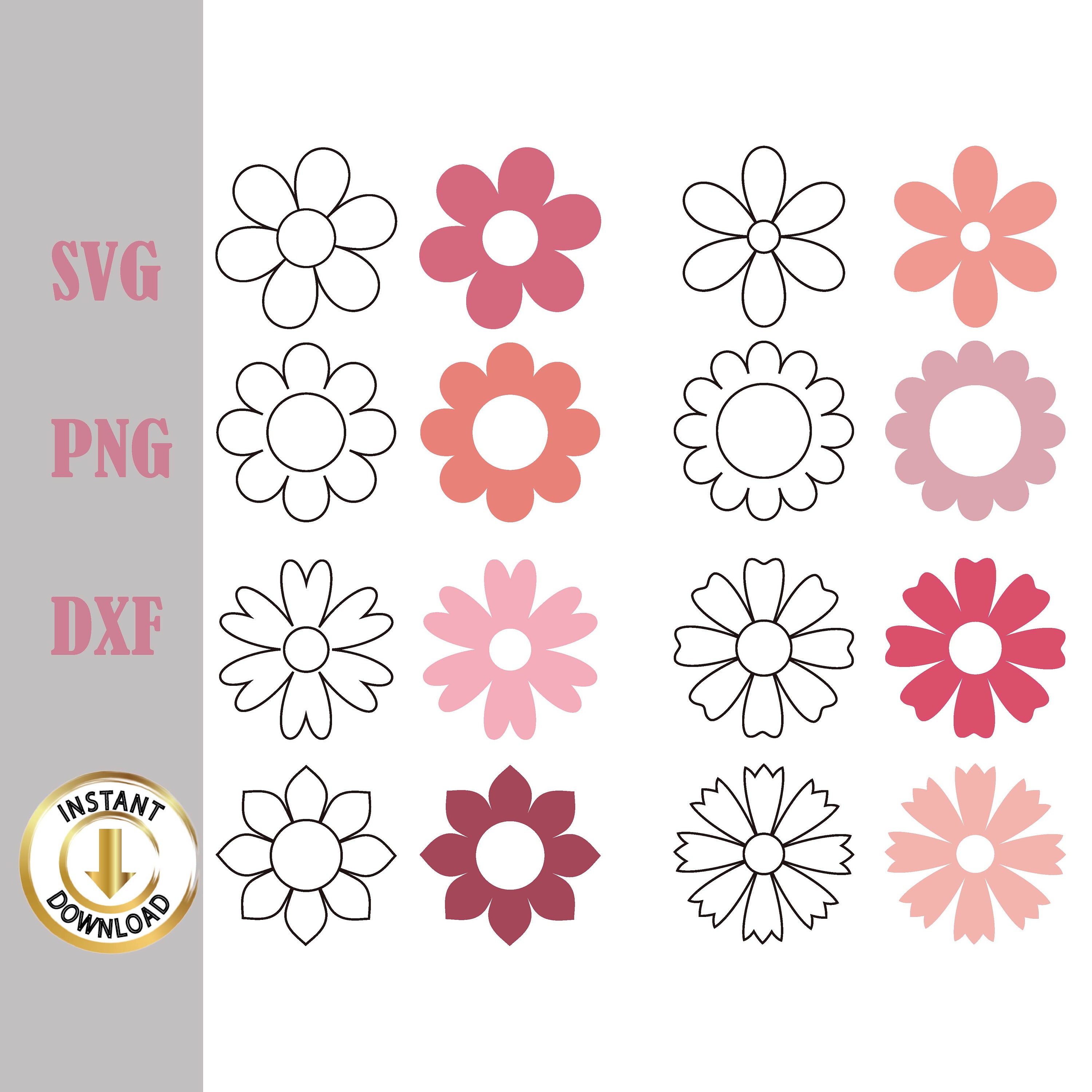 Nail Art Three Flower Stencilnail Template Svgvinyl Flower 