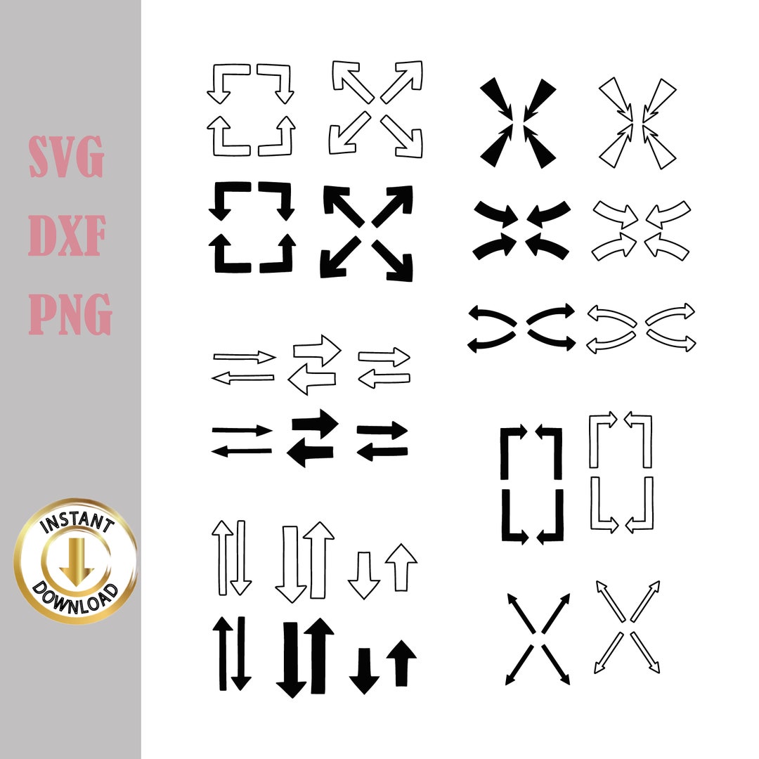 Arrow SVG Bundle, Arrow Cut File, Simple Basic Arrow Svg, Dxf, Png ...