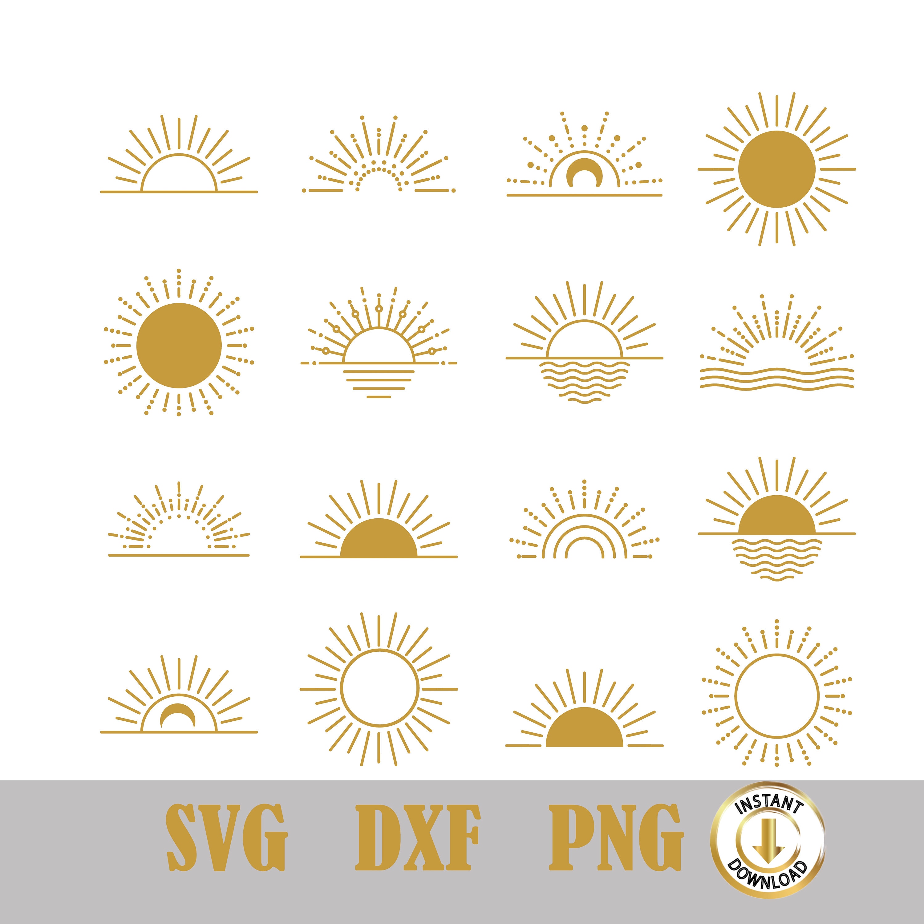 Boho Sun SVG, Sunshine Cut File, Sunburst Clipart, Boho Sun Vector, Horizon  Sunrise Svg, Hand Drawn Sun SVG, Commercial Use, Svg, Dxf, Png -  Canada