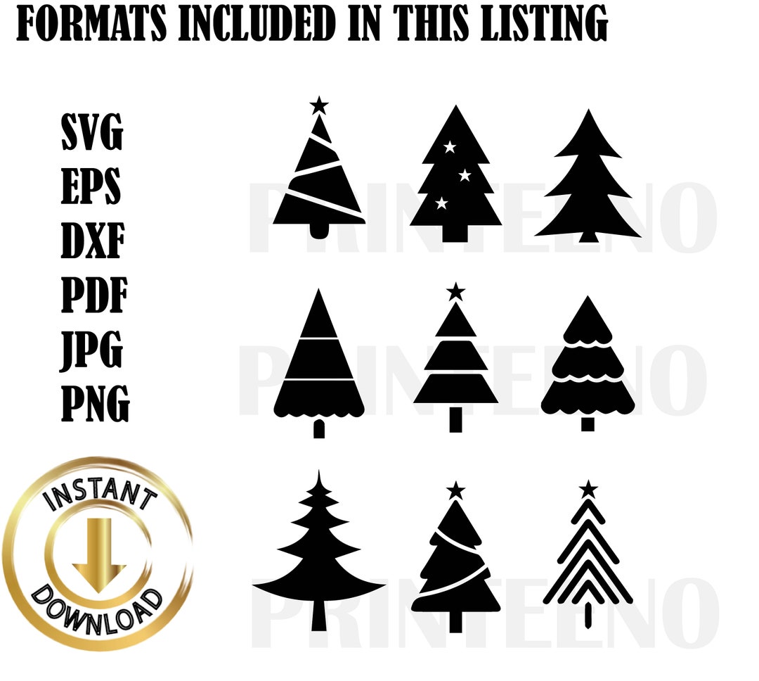 Christmas Tree Svg Bundle Christmas Vector Clip Art - Etsy