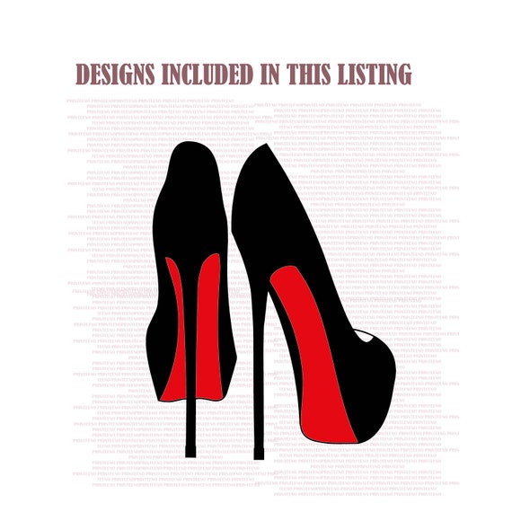 Red Bottom Stiletto Heels SVG PNG EPS Dxf Vinyl Cut File 