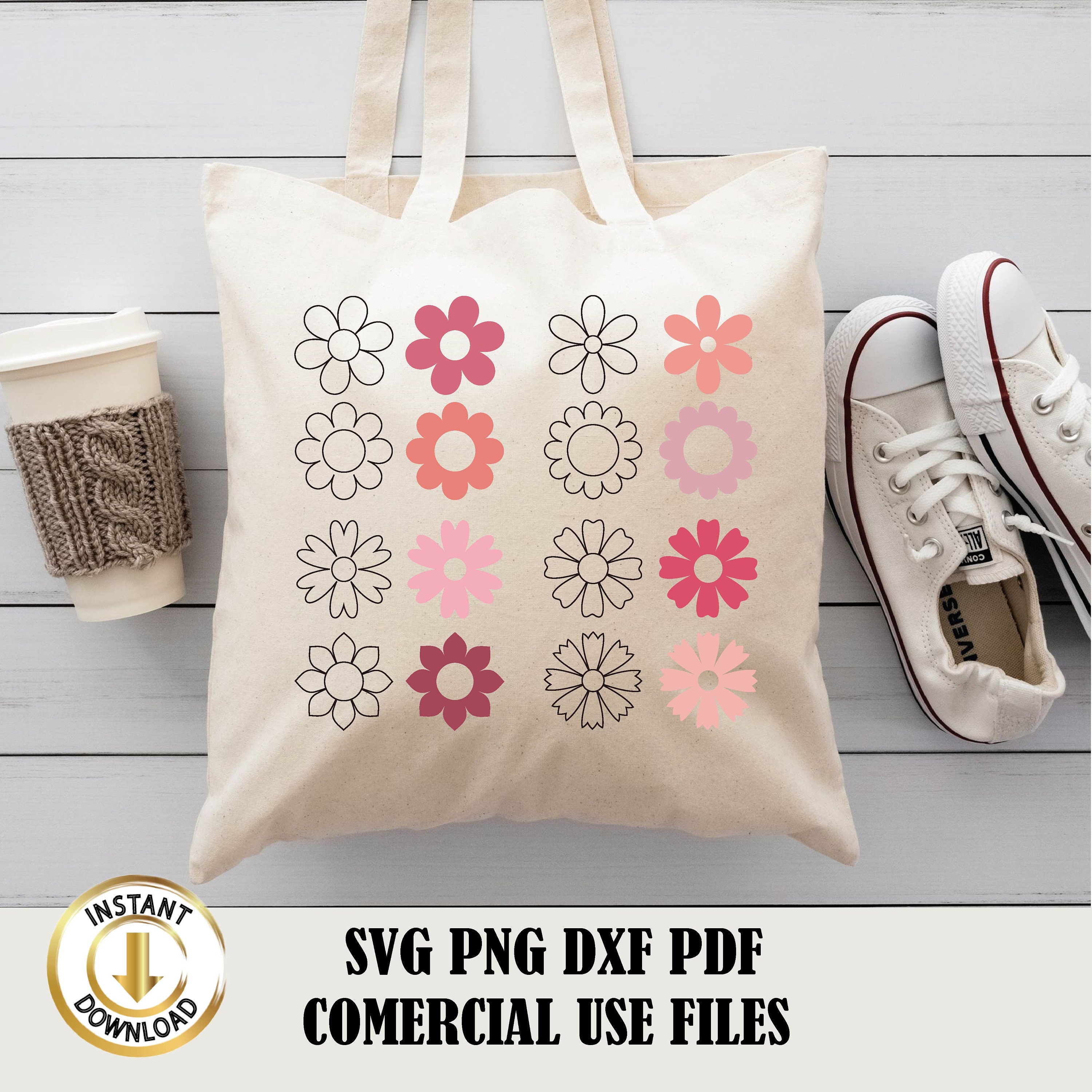 Simple Flower Outline Svg Bundle Gardening Flower Icon Svg - Etsy Canada