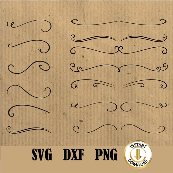 30 swoosh, swirl, swash, Vector Design Elements,SVG, PNG, Flourish,  Clipart, Digital Cutting File, Copyright Free, cricut, Illustrator