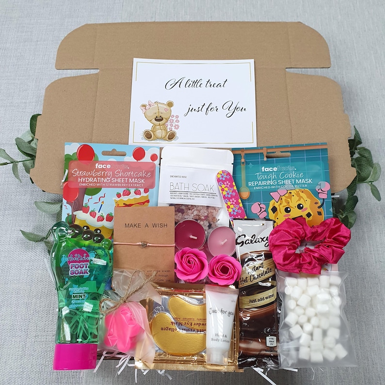 A pamper skin care gift set for a teenager, including facemask and hair gel