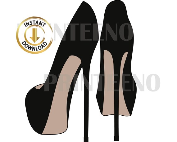 High Heels Stiletto Shoes Vector Image EPS PNG JPEG Greeting - Etsy