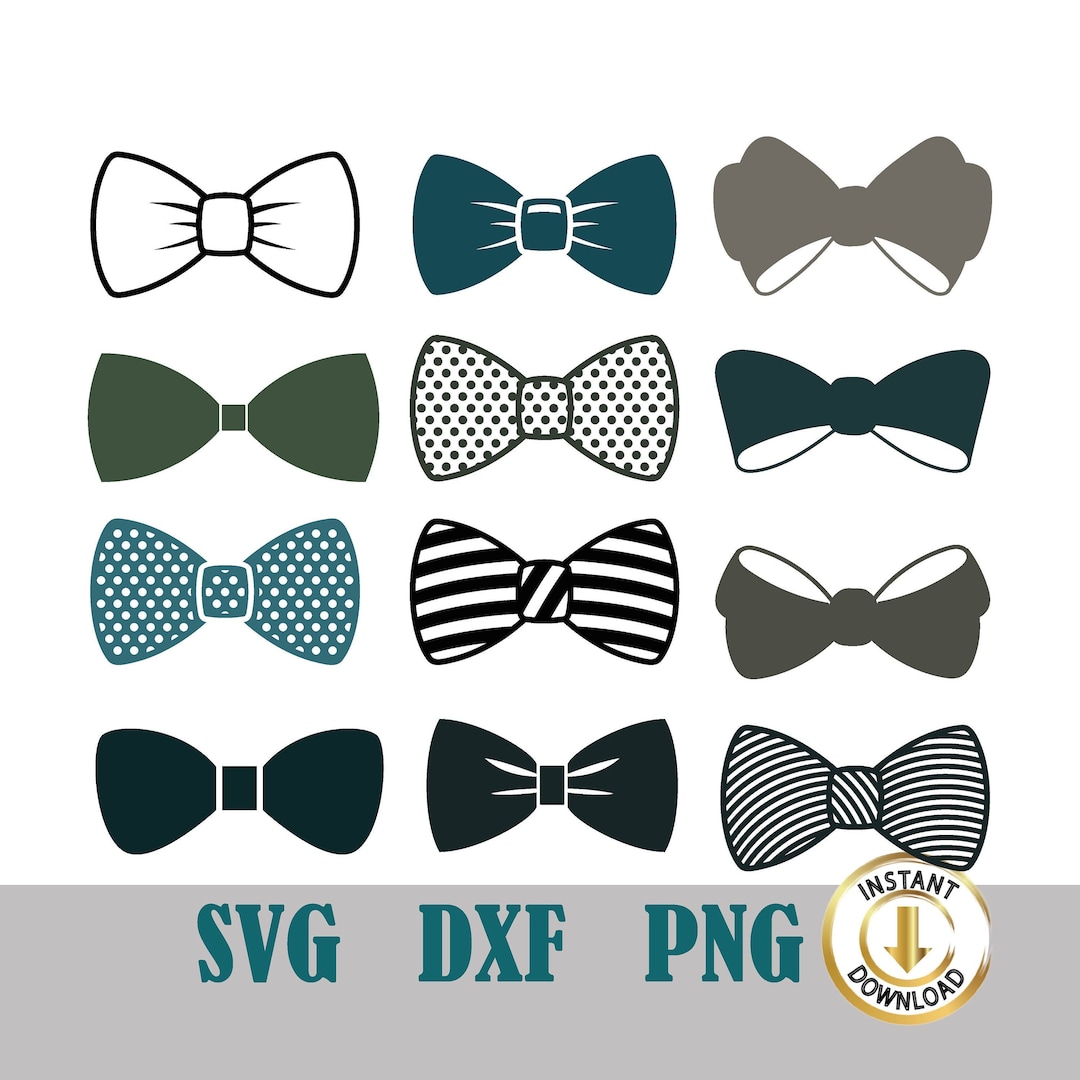 Bow Tie SVG Bundle, Ribbon Bow Svg, Bow Tie Png, Bow Files for Cricut