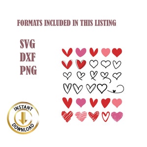 Hearts Svg Png Dxf Bundle Heart Svg Heart Cricut Valentines - Etsy