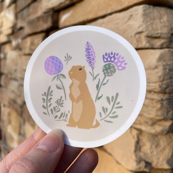 prairie dog circle vinyl sticker for laptop or water bottle