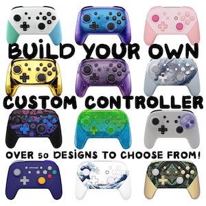Custom Nintendo Switch Pro Controller Color Shell Octagonal LED Buttons Gamer Cool Gift Animal Crossing Chrome Clear Glitter Splatoon Zelda