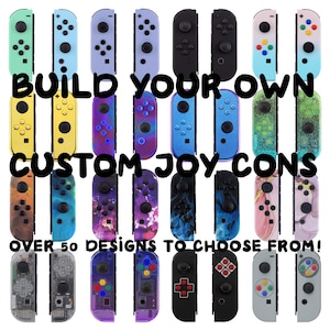 Custom Nintendo Switch Joy Cons Color Shell D-Pad LED Buttons Straps Side Rails Joysticks Gamer Cool Gift Animal Crossing Clear Glitter SNES
