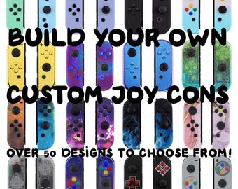 Custom Nintendo Switch Joy Cons Color Shell D-Pad LED Buttons Straps Side Rails Joysticks Gamer Cool Gift Animal Crossing Clear Glitter SNES