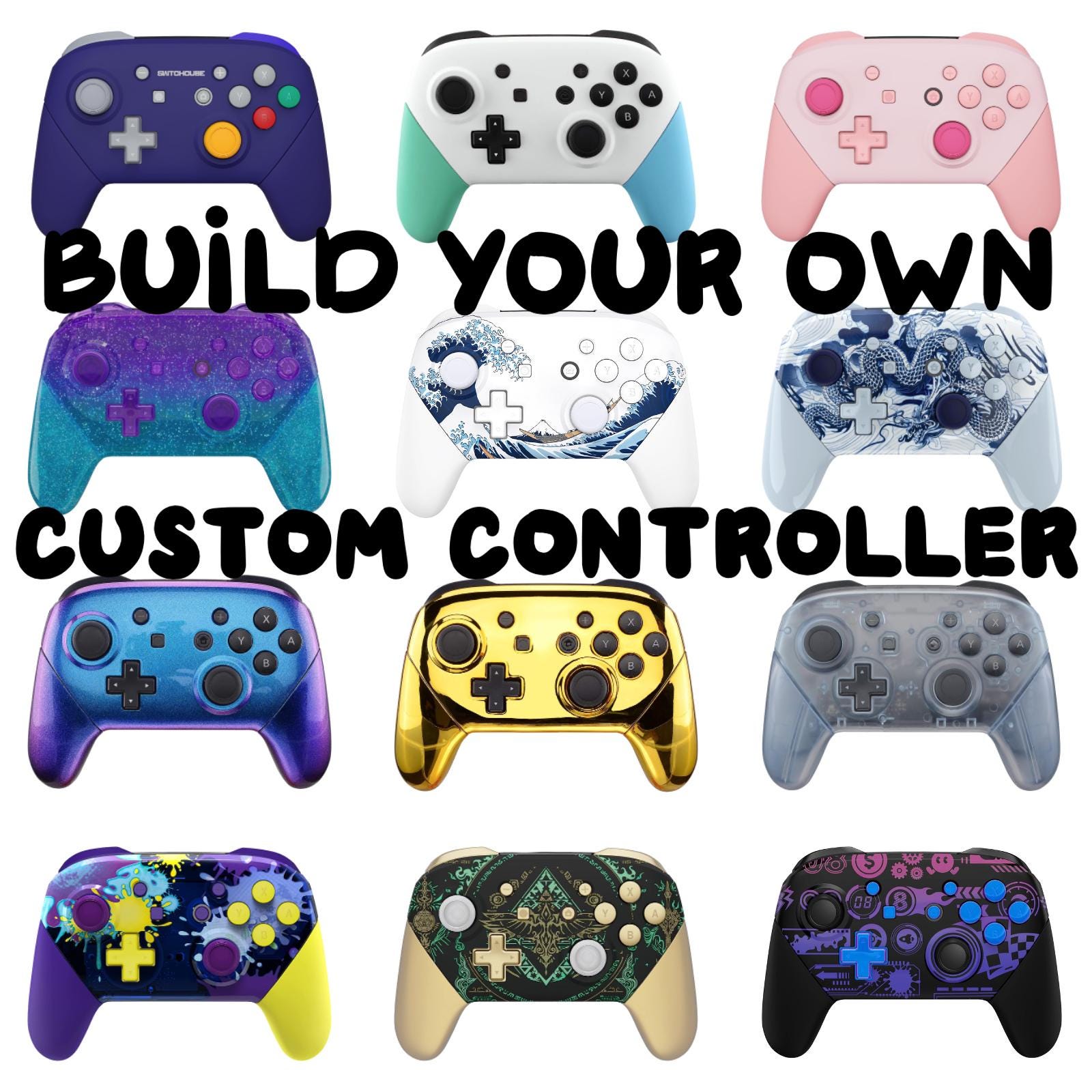 Custom Nintendo Switch Pro Controller Color Shell LED
