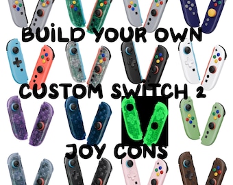Custom Nintendo Switch 2 Joy Cons Color Design Shell D-Pad Buttons Joysticks Side Strip Gamer Cool Gift Clear GameCube Glow in the Dark SNES