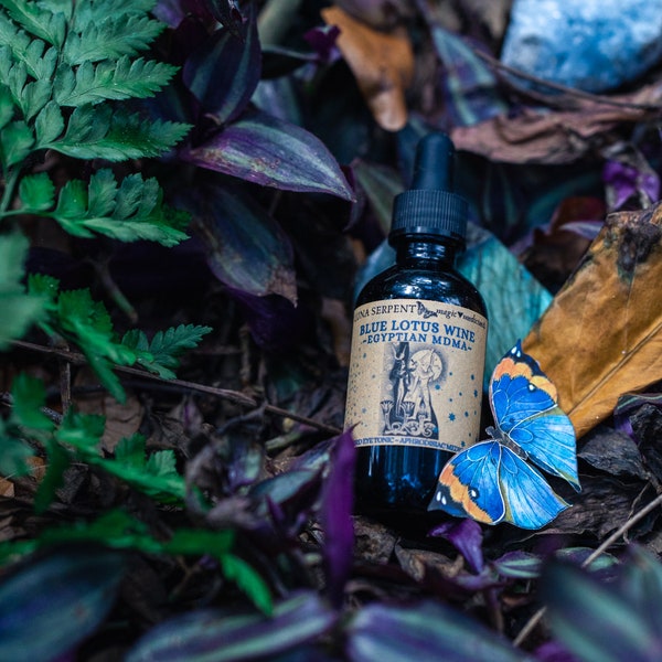 BLUE LOTUS WINE ~ Ancient Egypt ~ magic love potion ~ alchemy ~ herbal aphrodisiac ~ creativity ~ bliss ~ intuition ~ priestess wisdom