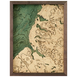 GROS MORNE National Park Canada -  3D wood wall Map - Handcrafted, Natural Wood, Manufactur - 12 x 16 Inches