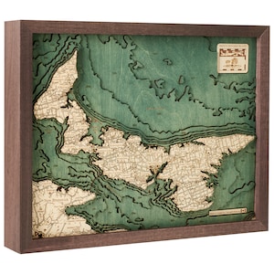 ÎLE-DU-PRINCE-ÉDOUARD Canada - Carte murale en bois 3D - Fabriquée à la main, bois naturel - 40 x 40 cm