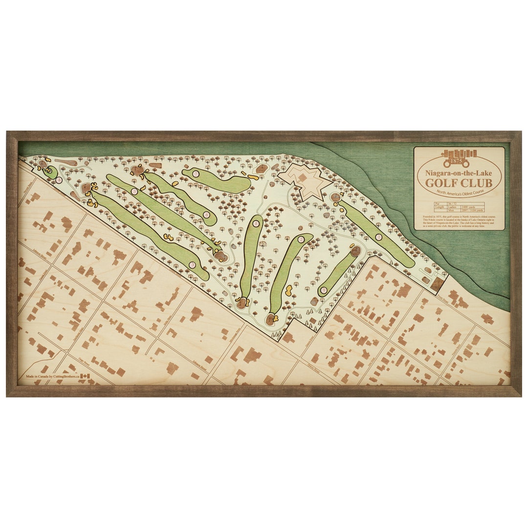 Notl Golf Course NIAGARA on the Lake GOLF Course - 3D Wood Wall Map - Handcrafted ...