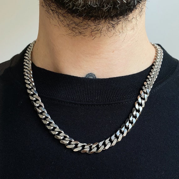 SILVER CHAIN Necklace Stainless Steel Jewellery Men Necklace Thick