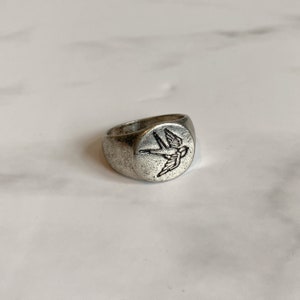 SWALLOW TATTOO RING - Fashion Ring Mens - Harry Styles Inspired Ring - Men Ring - Unisex Ring - Silver Ring Man - Fashion Jewellery Mens