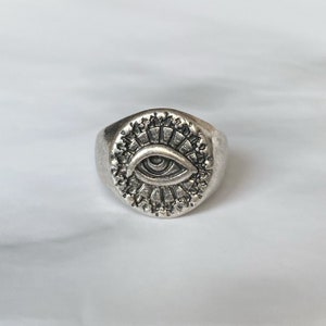 ALL SEEING EYE Ring - Eye Ring - Illuminati Ring - Tattoos Ring - Biker Ring - Men Ring - Unisex Ring - Silver Ring Man - Fashion Ring Man