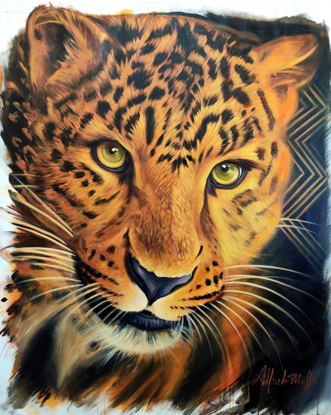 Original Jaguar Wall Art Painting in Acrylic on Canvas Big Etsy